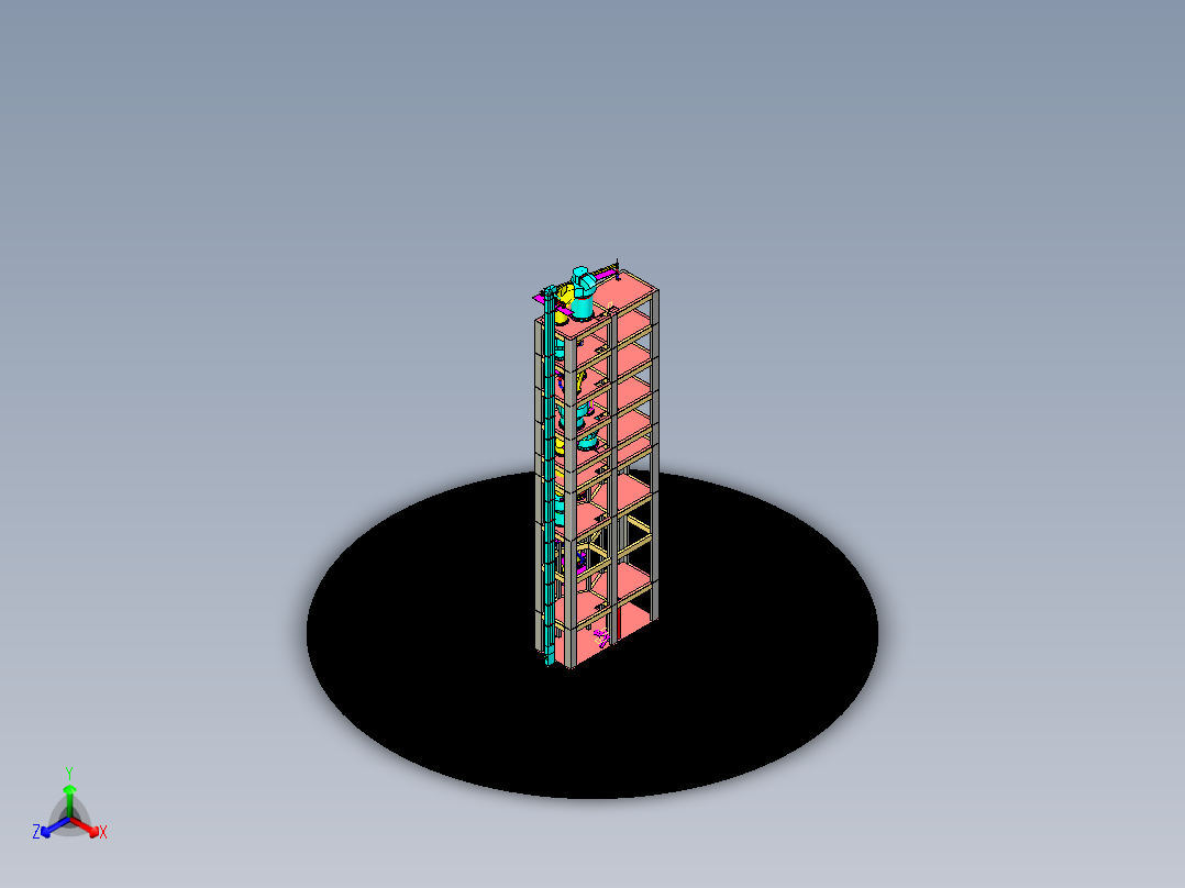 6级-分解炉-斗式提升机给料--igs前视图