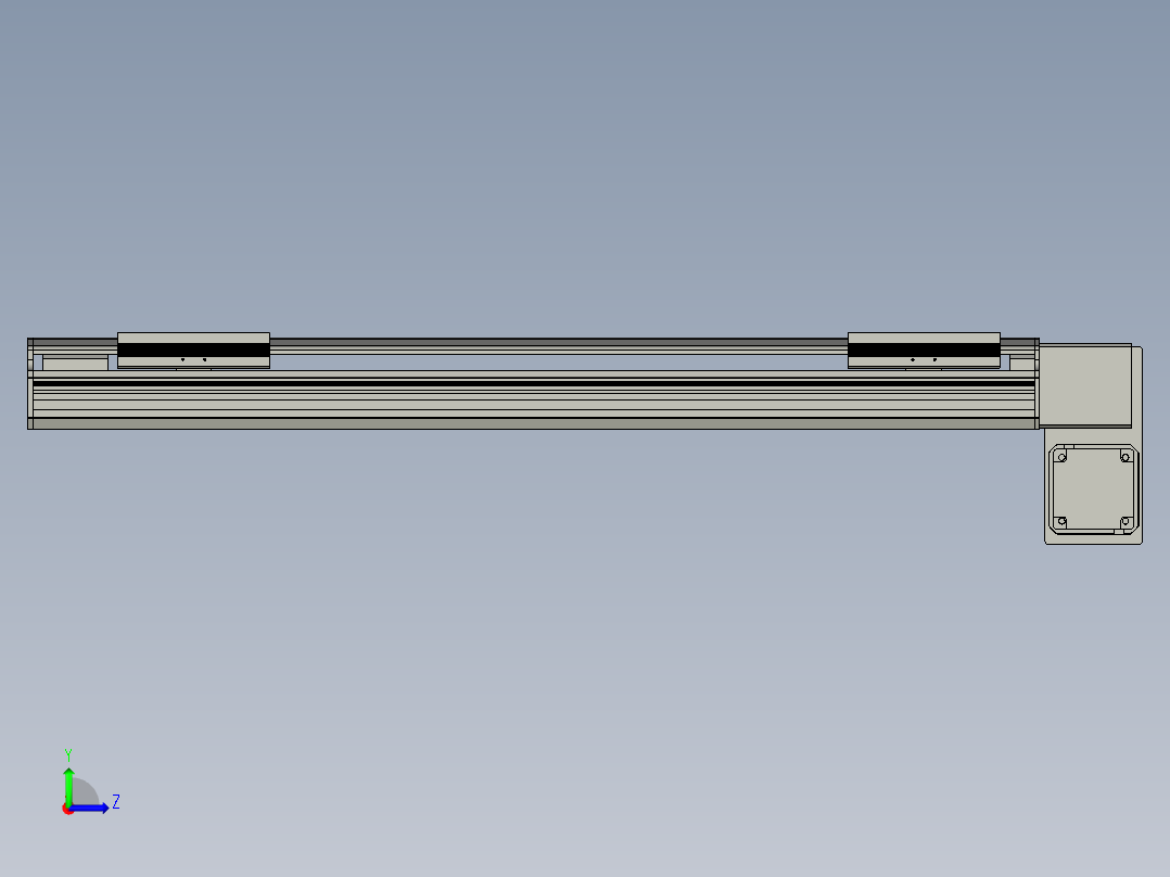 直线模组LHB17-L40-S700-RD设计图纸左视图