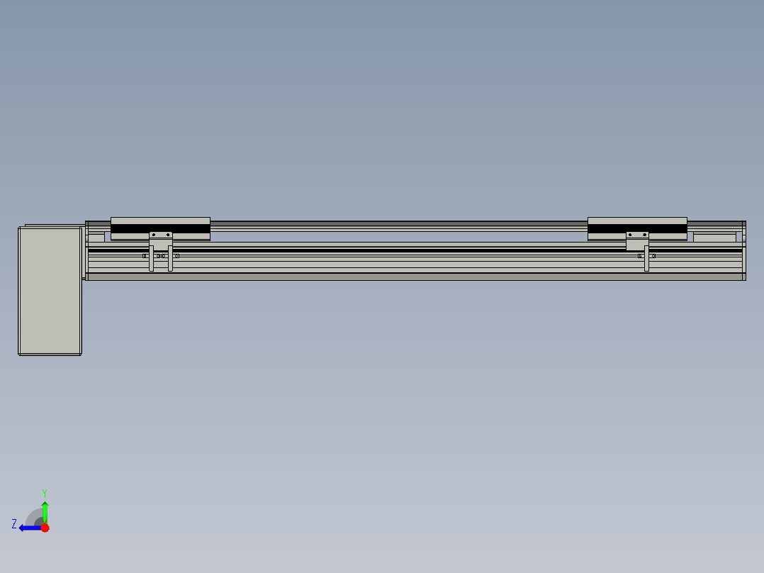 直线模组LHB17-L40-S700-RD设计图纸右视图