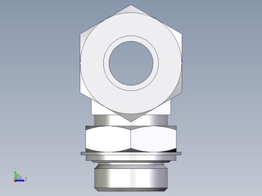 卡套式工业通用硬管接头EO_Adjustable_locknut_branch_tee_TEE25SRCF左视缩略图