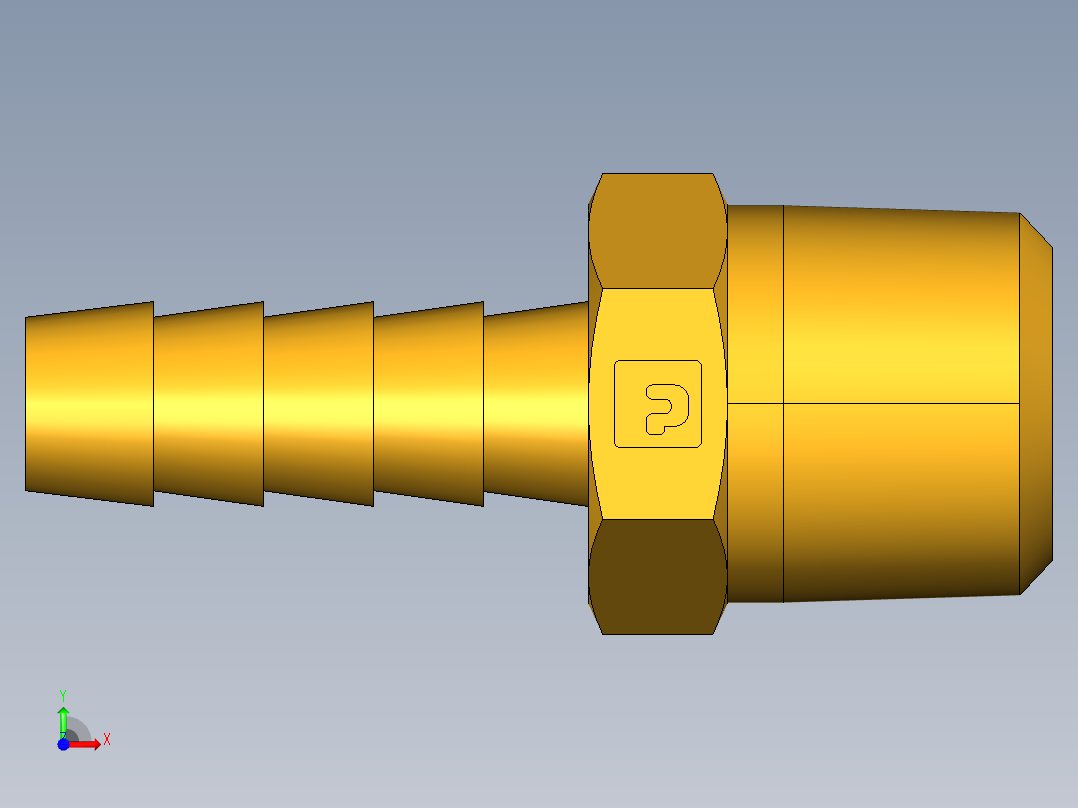 倒齿式工业管接头Hose Barb to Male Pipe 125HBL-5-6前视图