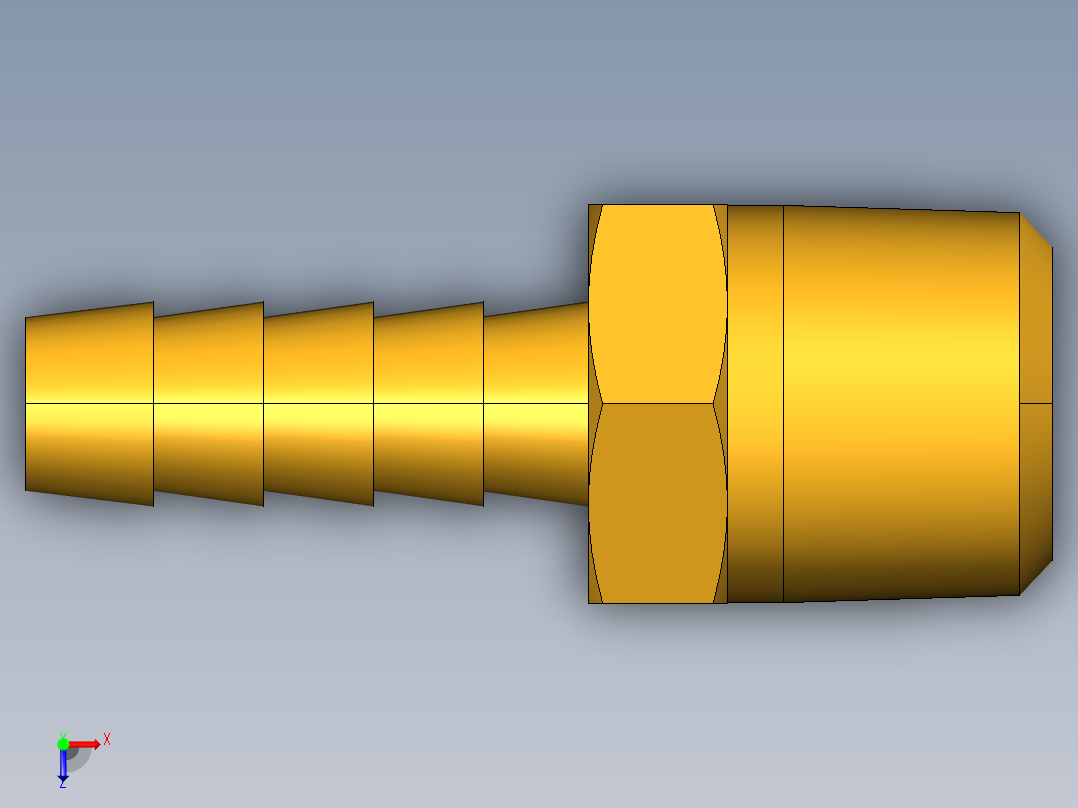 倒齿式工业管接头Hose Barb to Male Pipe 125HBL-5-6俯视图