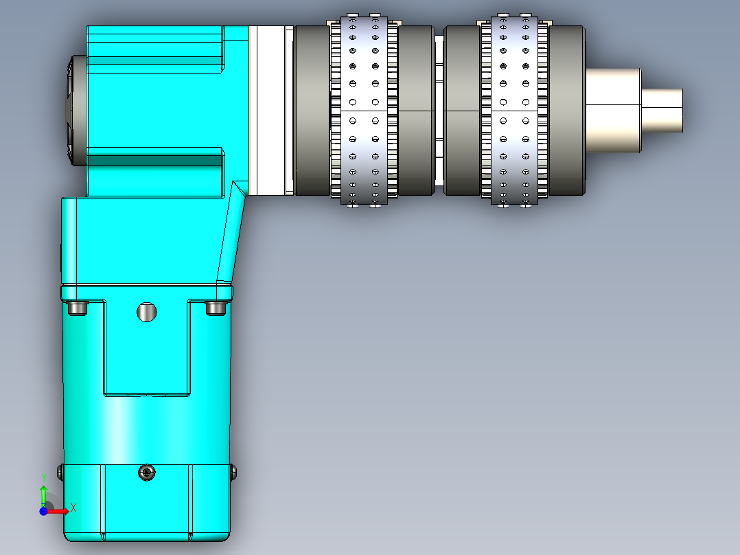 LE-XC4080-带工装左直连驱动输送线前视图