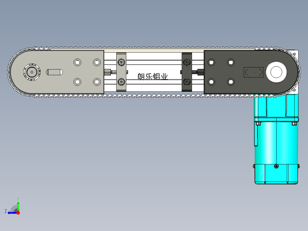 LE-XC4080-带工装左直连驱动输送线右视图