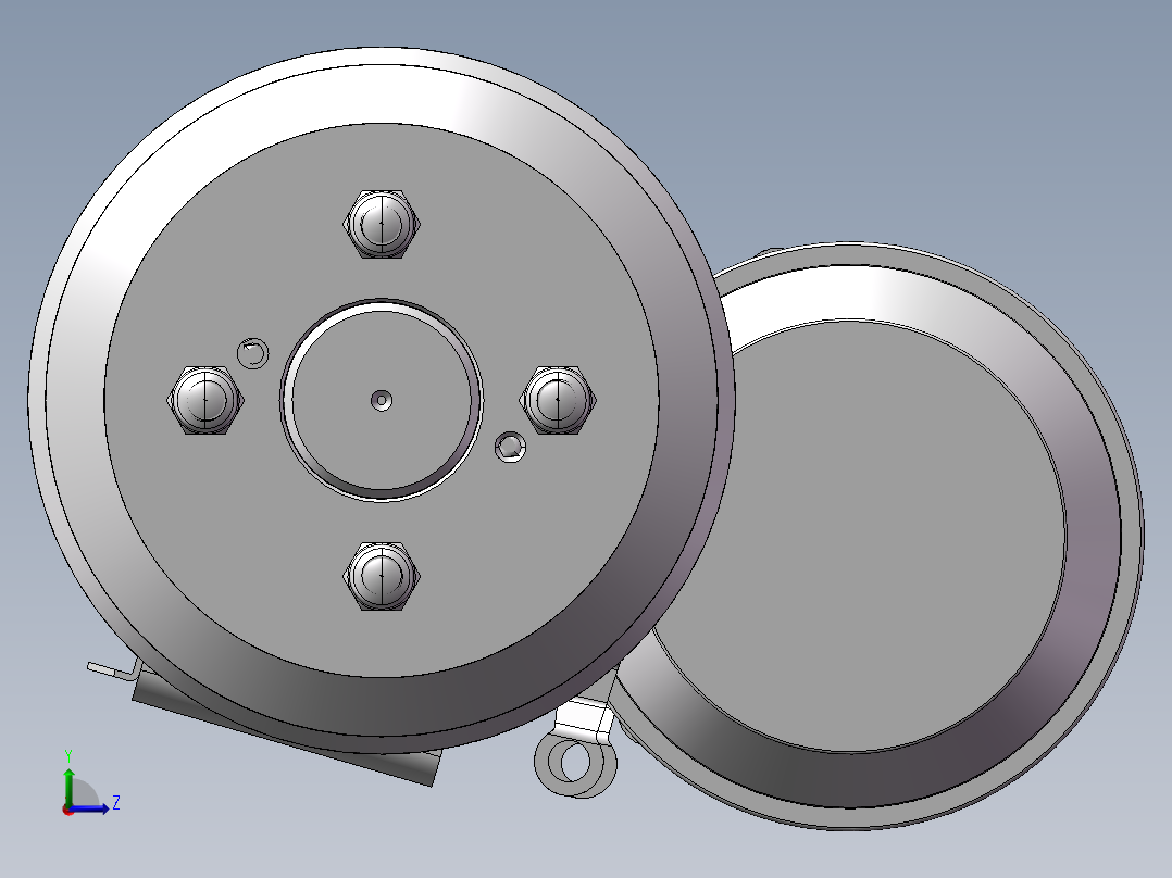电动三轮车后桥左视图