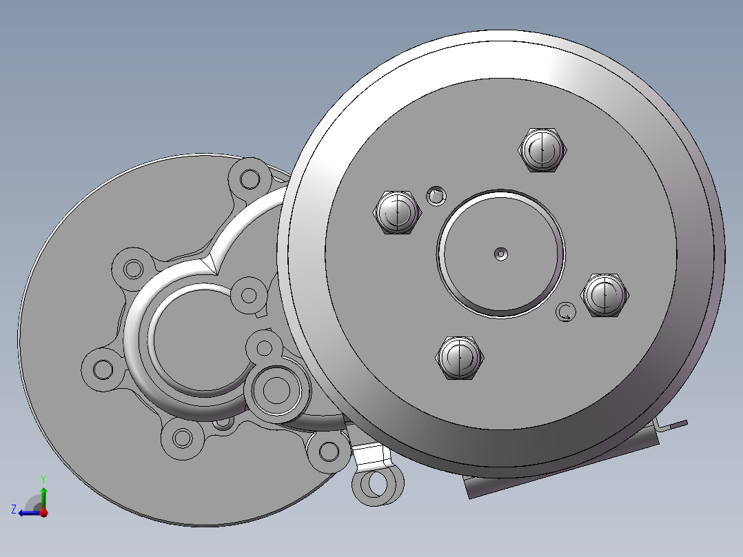 电动三轮车后桥右视图