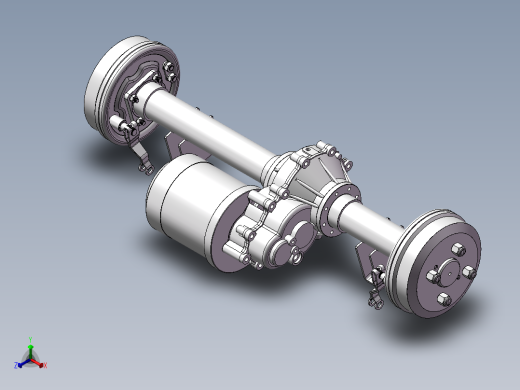 电动三轮车后桥正等轴测缩略图