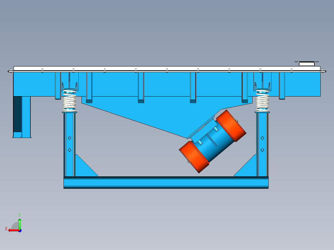 可变振幅振动筛带三维二维加说明设计资料后视图