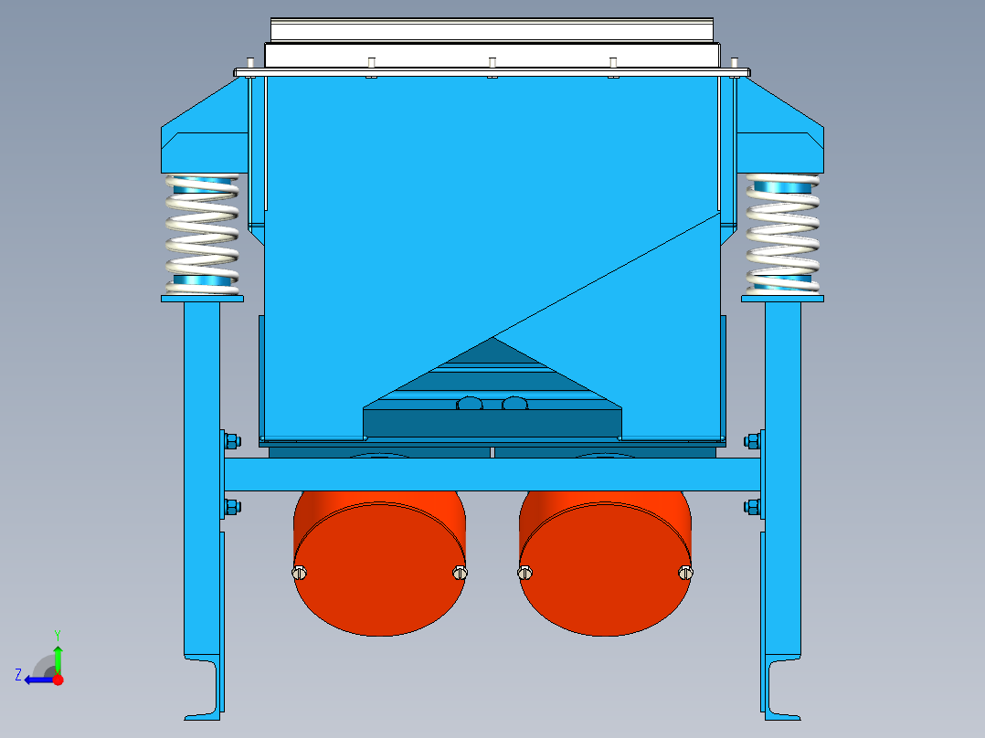 可变振幅振动筛带三维二维加说明设计资料右视图
