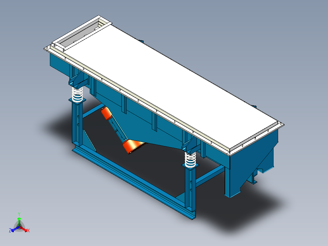 可变振幅振动筛带三维二维加说明设计资料正等轴测图
