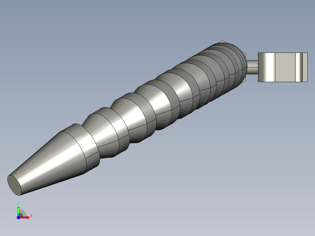 8分3球阀-8分3竹节管前视图