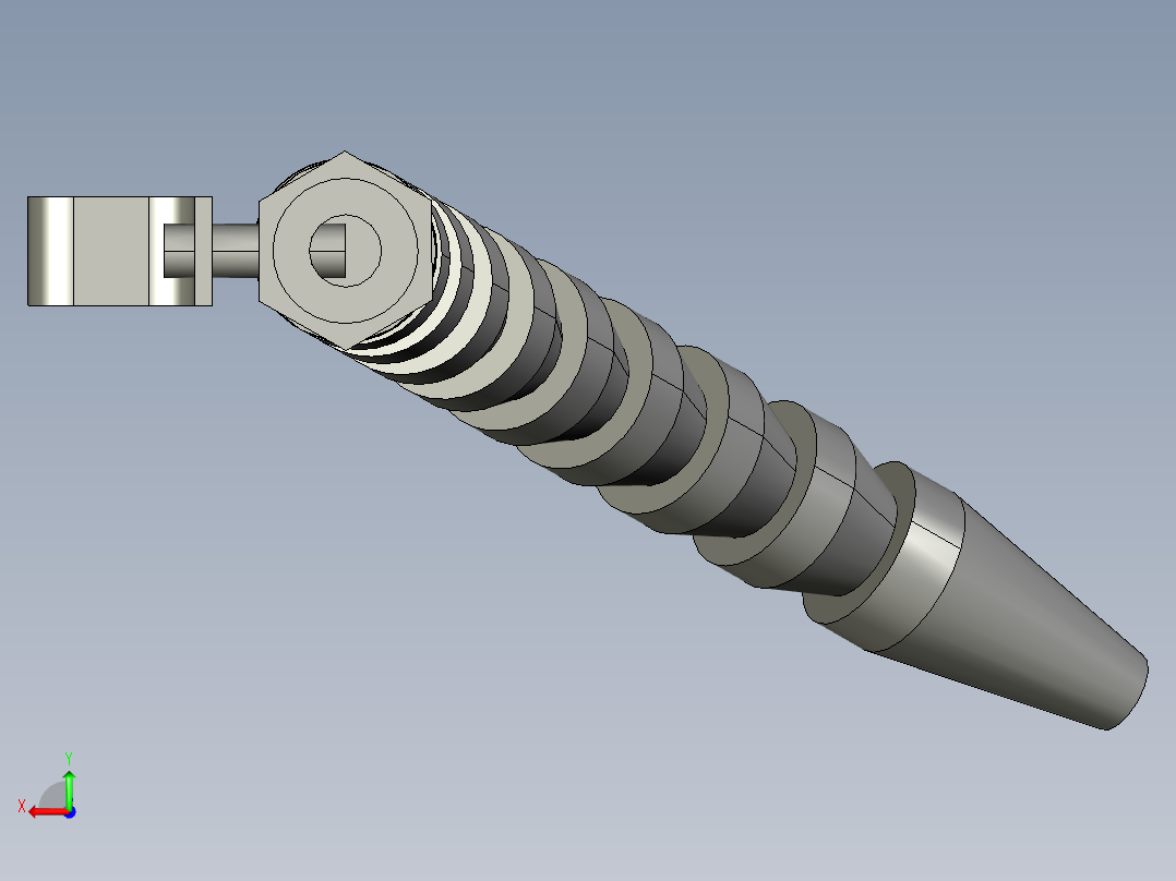 8分3球阀-8分3竹节管后视图