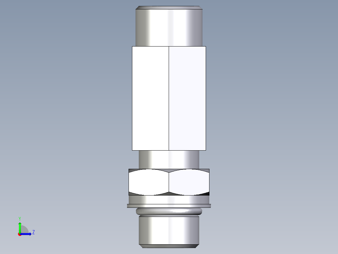 卡套式工业通用硬管接头EO_Adjustable_locknut_run_tee_LEE12SMOROMDCF左视图