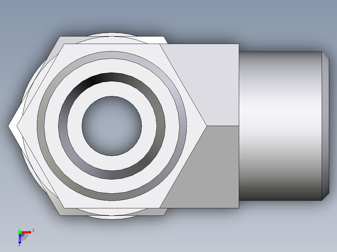 卡套式工业通用硬管接头EO_Adjustable_locknut_run_tee_LEE12SMOROMDCF俯视图