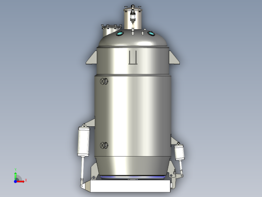 6m³直筒提取罐装配图三维模型前视缩略图