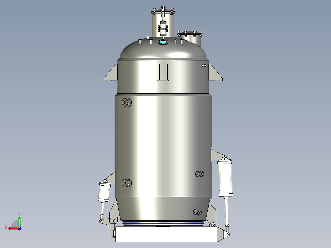 6m³直筒提取罐装配图三维模型后视图
