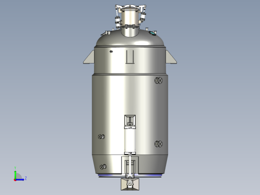 6m³直筒提取罐装配图三维模型左视缩略图