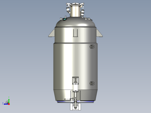 6m³直筒提取罐装配图三维模型右视缩略图
