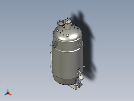 6m³直筒提取罐装配图三维模型正等轴测缩略图