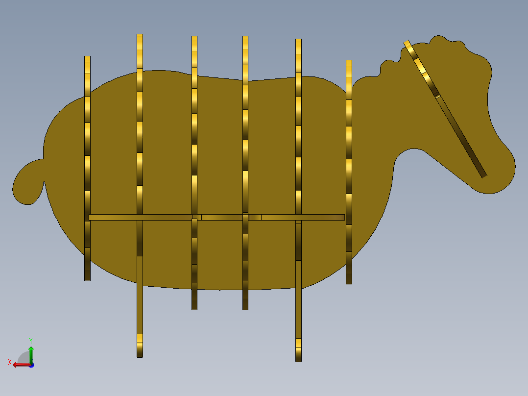 激光下料拼图小绵羊SOLIDWORKS 2016后视图