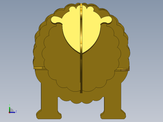 激光下料拼图小绵羊SOLIDWORKS 2016左视缩略图