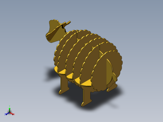 激光下料拼图小绵羊SOLIDWORKS 2016正等轴测缩略图