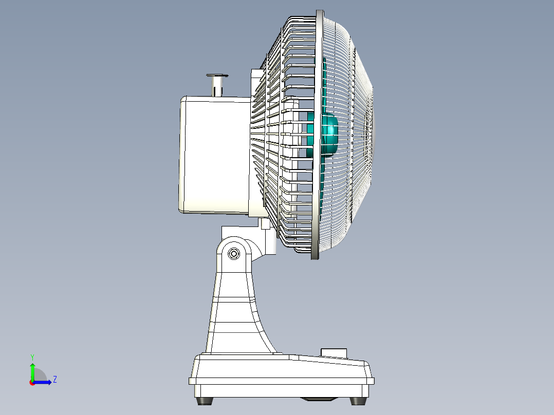 复古电风扇左视图