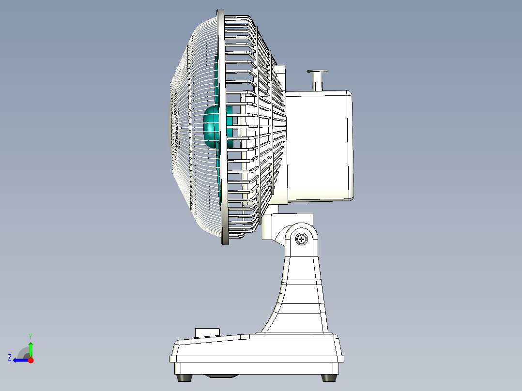 复古电风扇右视图