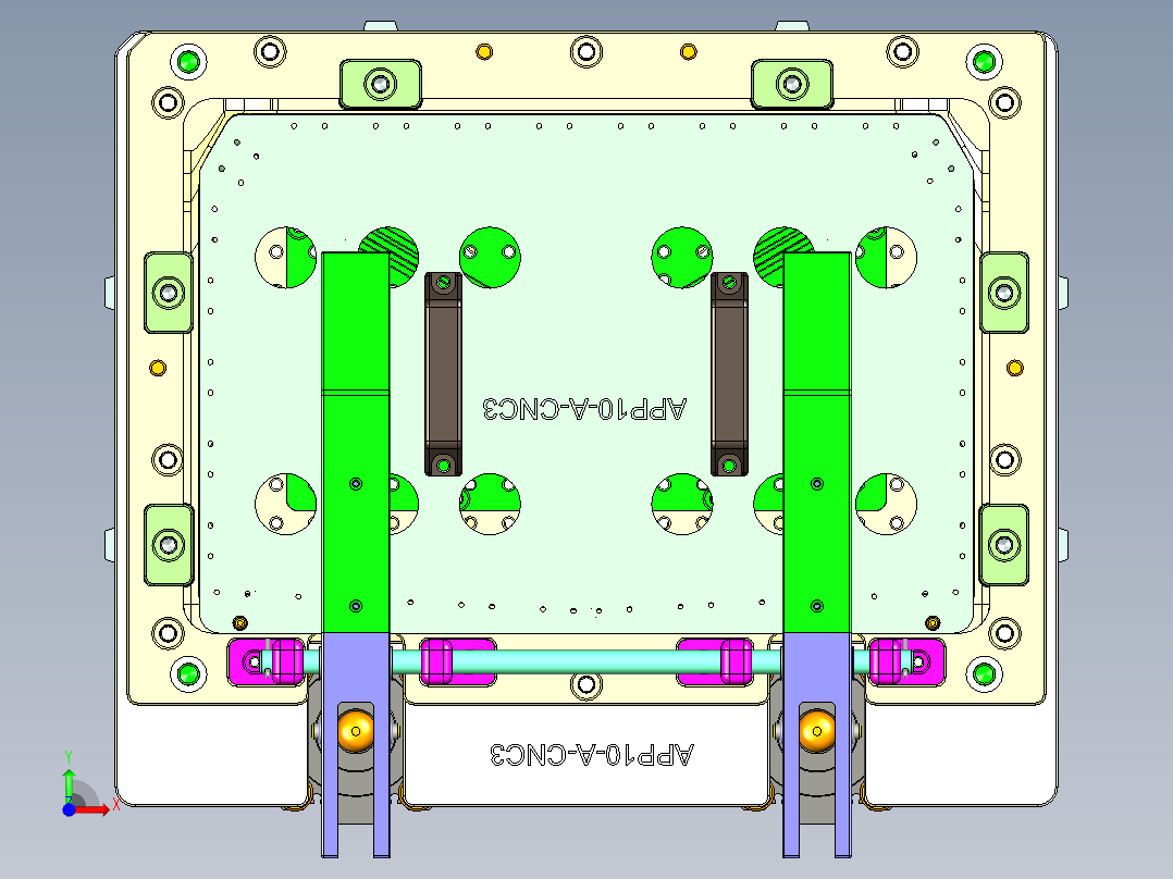 aap10_lcd_cover_al-CNC3笔记本CNC工装夹具三维模型-1110前视图