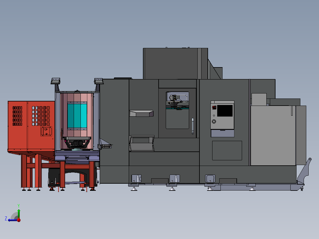 4轴数控加工中心sw16右视图