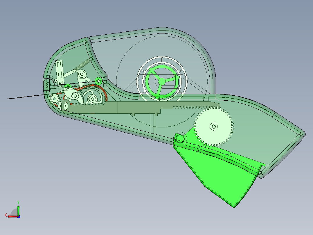 透明胶带切割机后视图