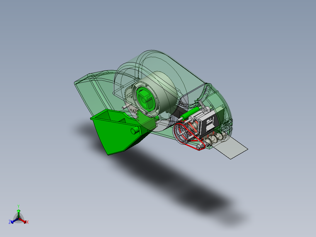 透明胶带切割机正等轴测图