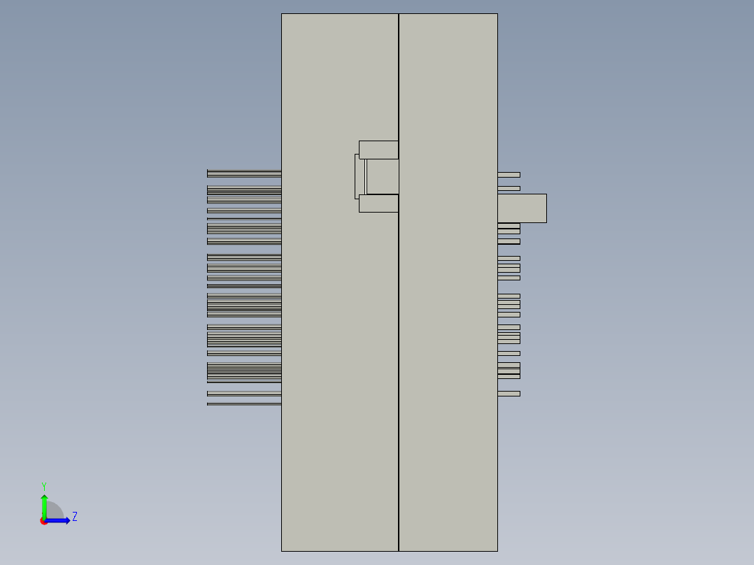 打印机硒鼓传送器模具左视图