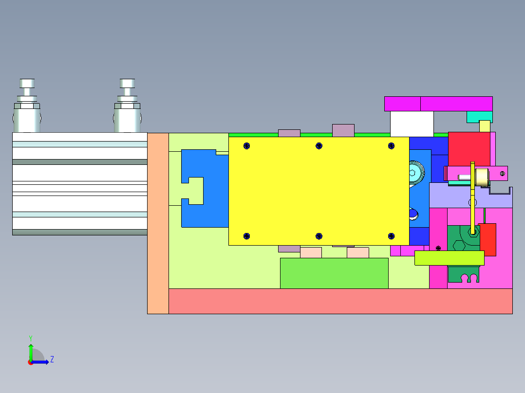 夹切插同一个气缸机构左视图