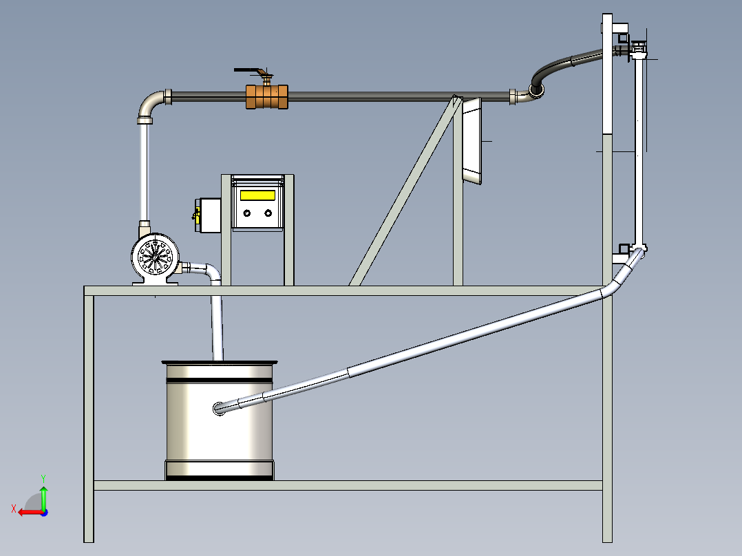散热器试验台 3d机械模型图纸 iges后视图