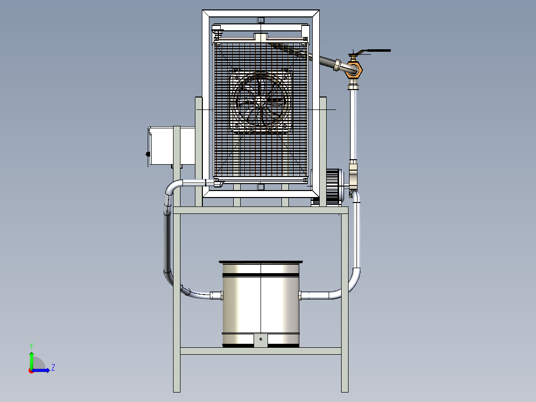 散热器试验台 3d机械模型图纸 iges左视图