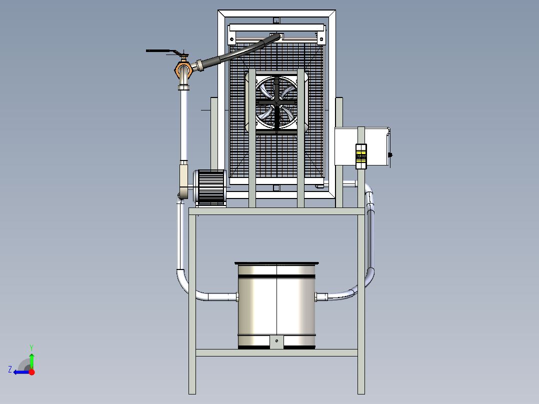 散热器试验台 3d机械模型图纸 iges右视图