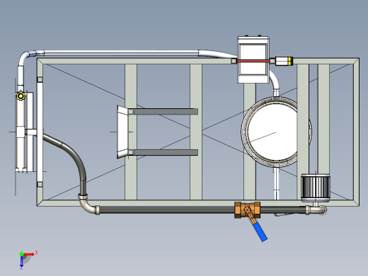 散热器试验台 3d机械模型图纸 iges俯视缩略图