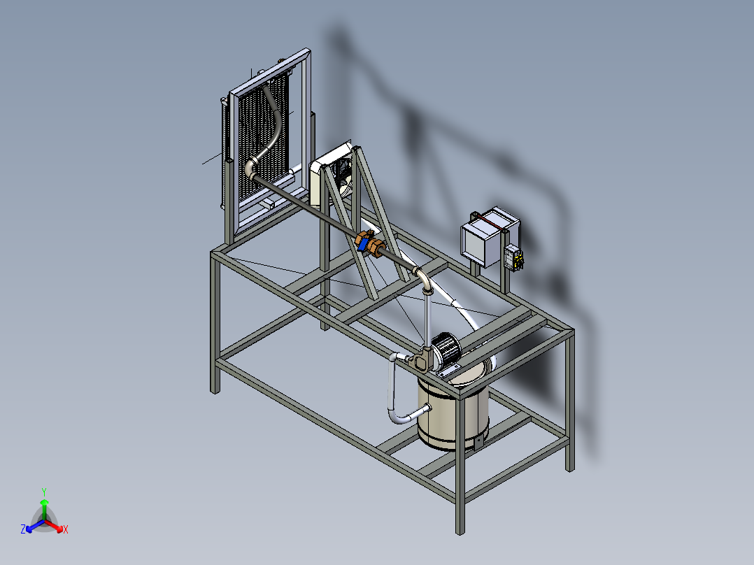 散热器试验台 3d机械模型图纸 iges正等轴测图
