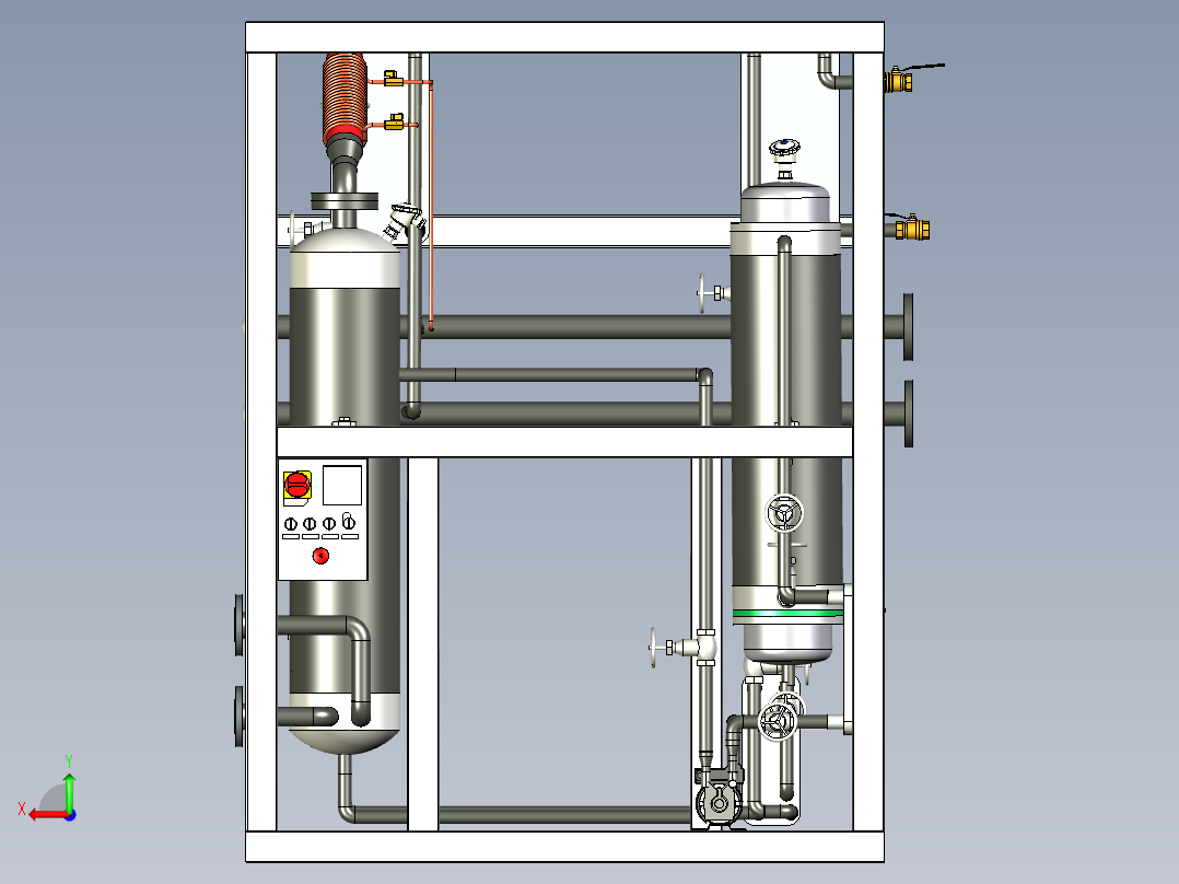 B2004820-氨溶液吸收式制冷机的原型后视图