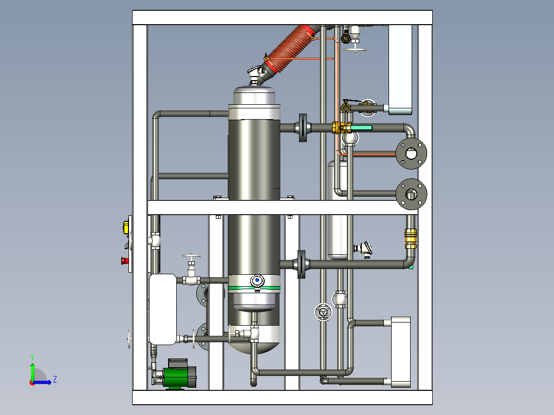 B2004820-氨溶液吸收式制冷机的原型左视图