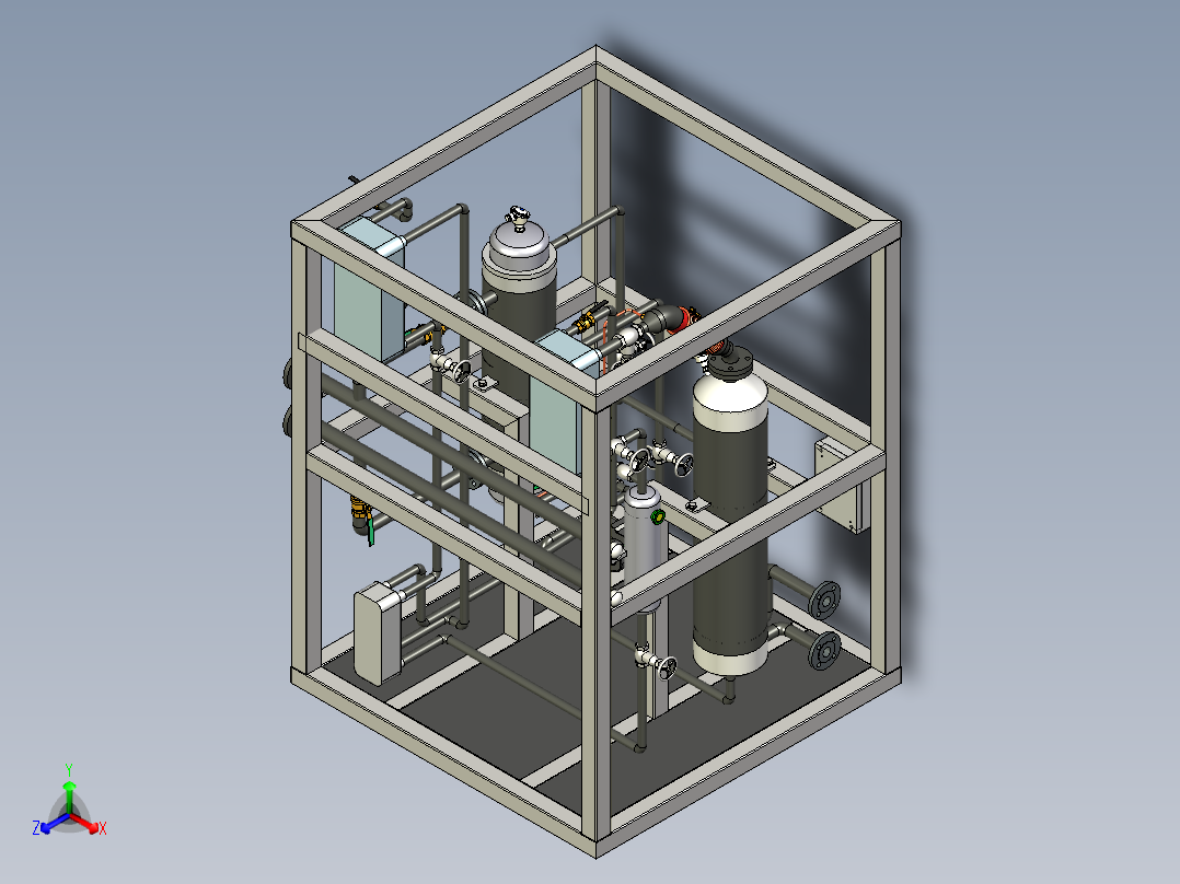 B2004820-氨溶液吸收式制冷机的原型正等轴测图