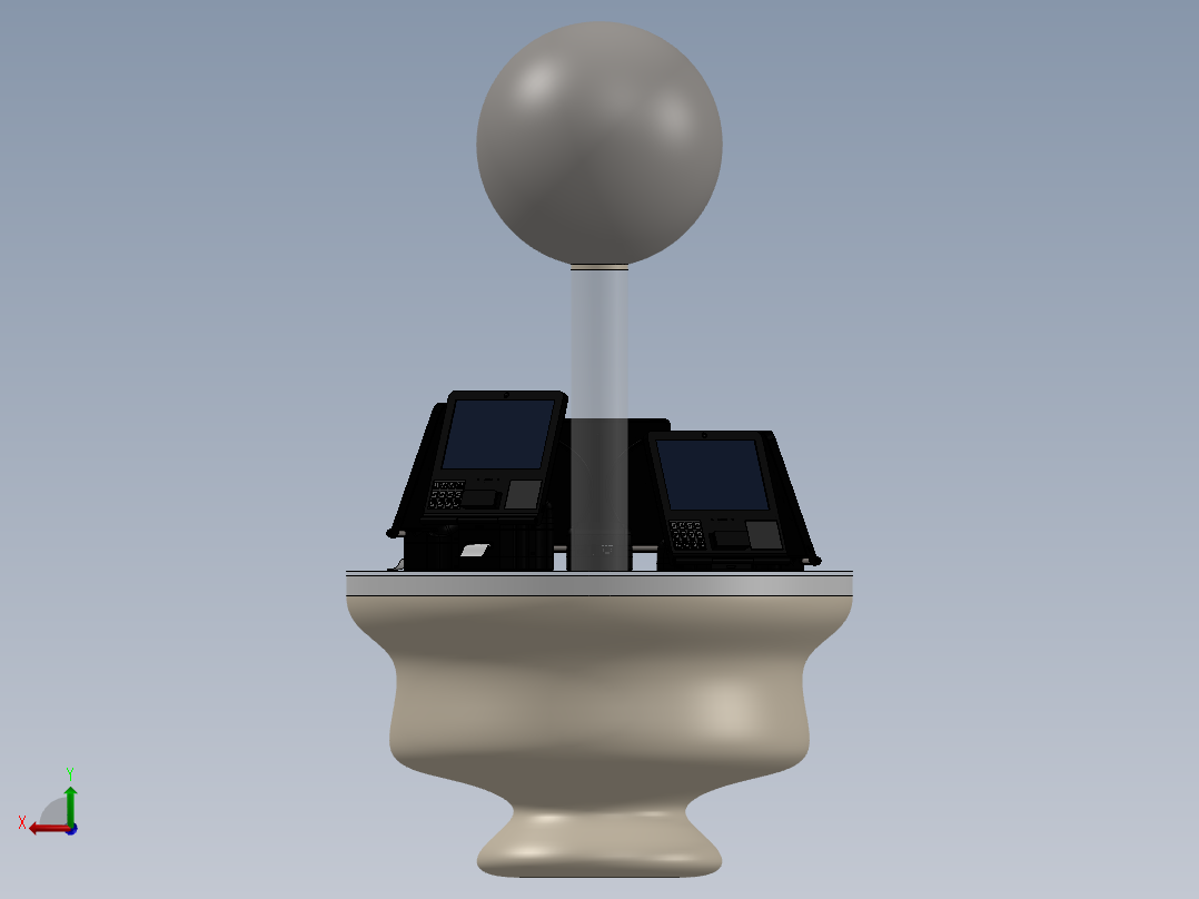 控制屏、屏幕后视图