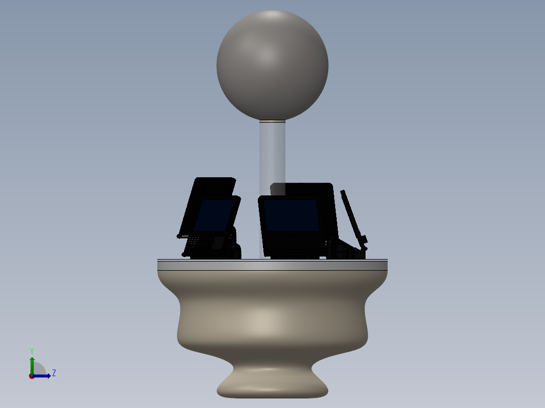 控制屏、屏幕左视图