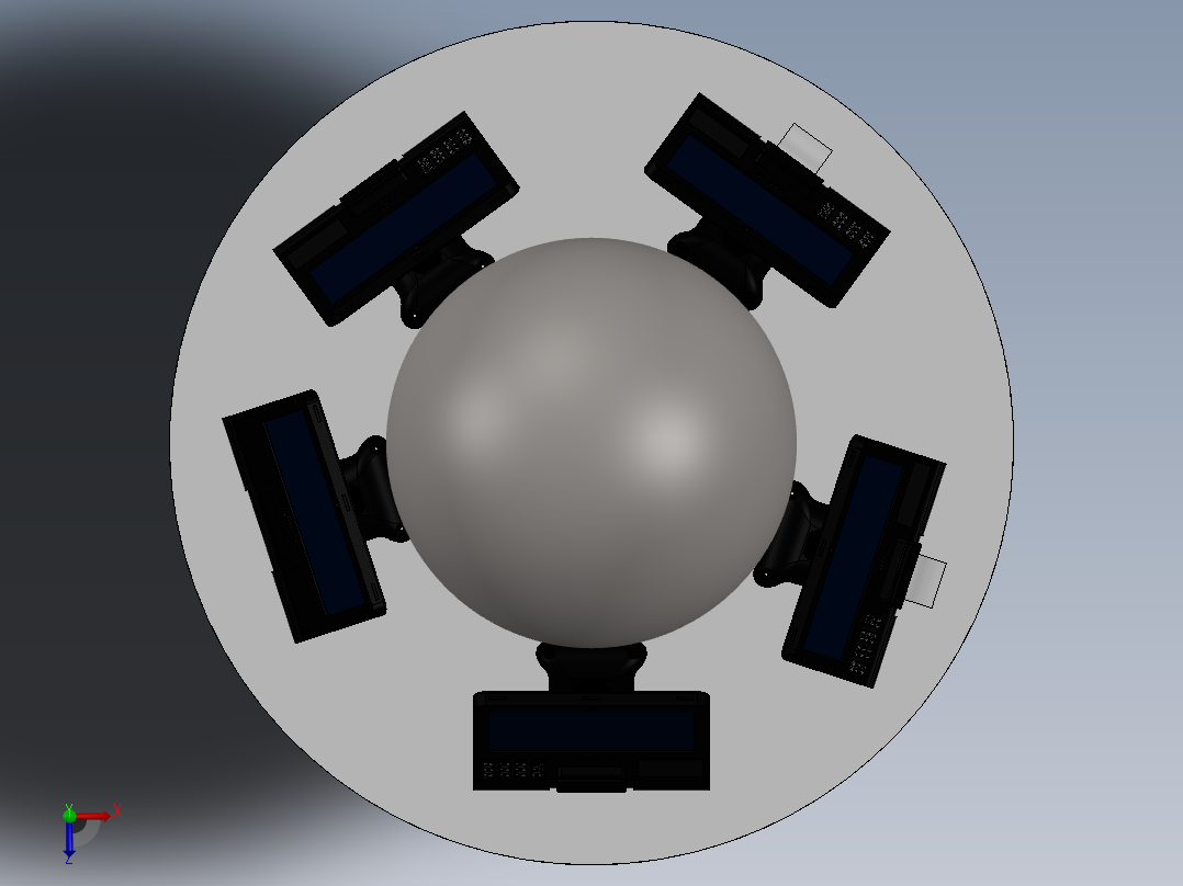 控制屏、屏幕俯视图