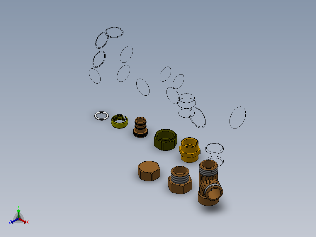 接插件(15)正等轴测图