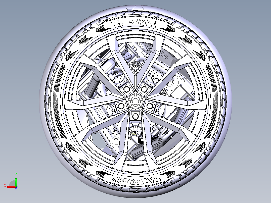 汽车悬挂系统（结构详细的3D图纸）后视图