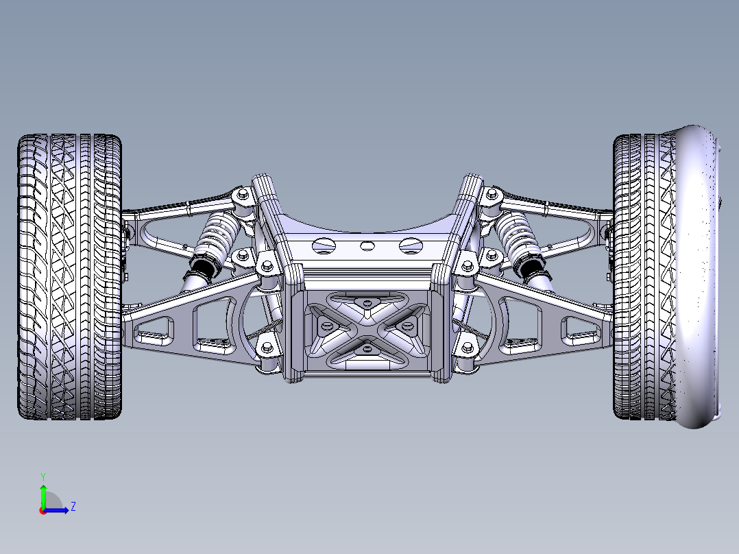 汽车悬挂系统（结构详细的3D图纸）左视图