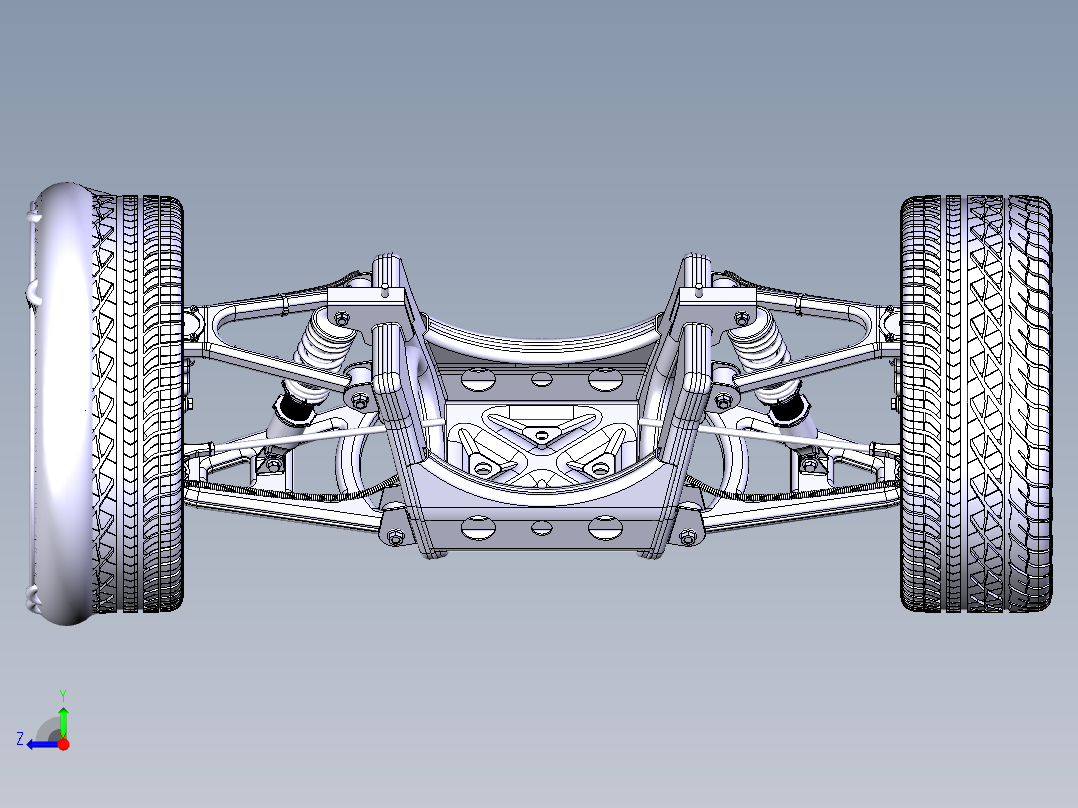 汽车悬挂系统（结构详细的3D图纸）右视图