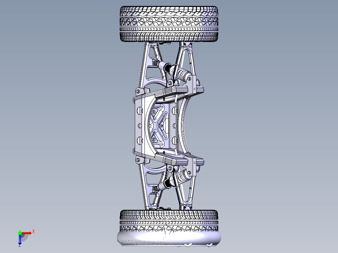 汽车悬挂系统（结构详细的3D图纸）俯视图